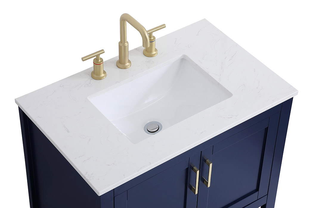 Elegant Bathroom Vanity - Blue (VF16030BL)