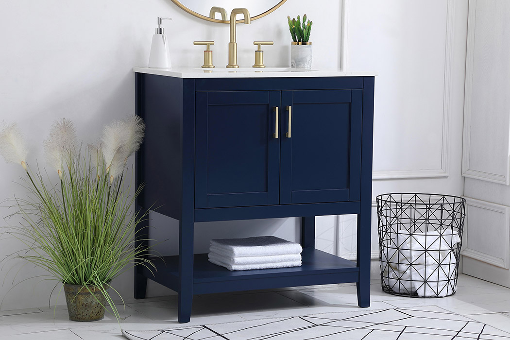 Elegant Bathroom Vanity - Blue (VF16030BL)