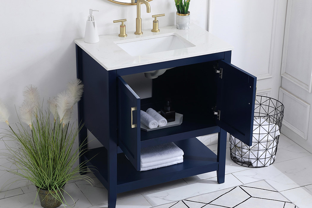 Elegant Bathroom Vanity - Blue (VF16030BL)