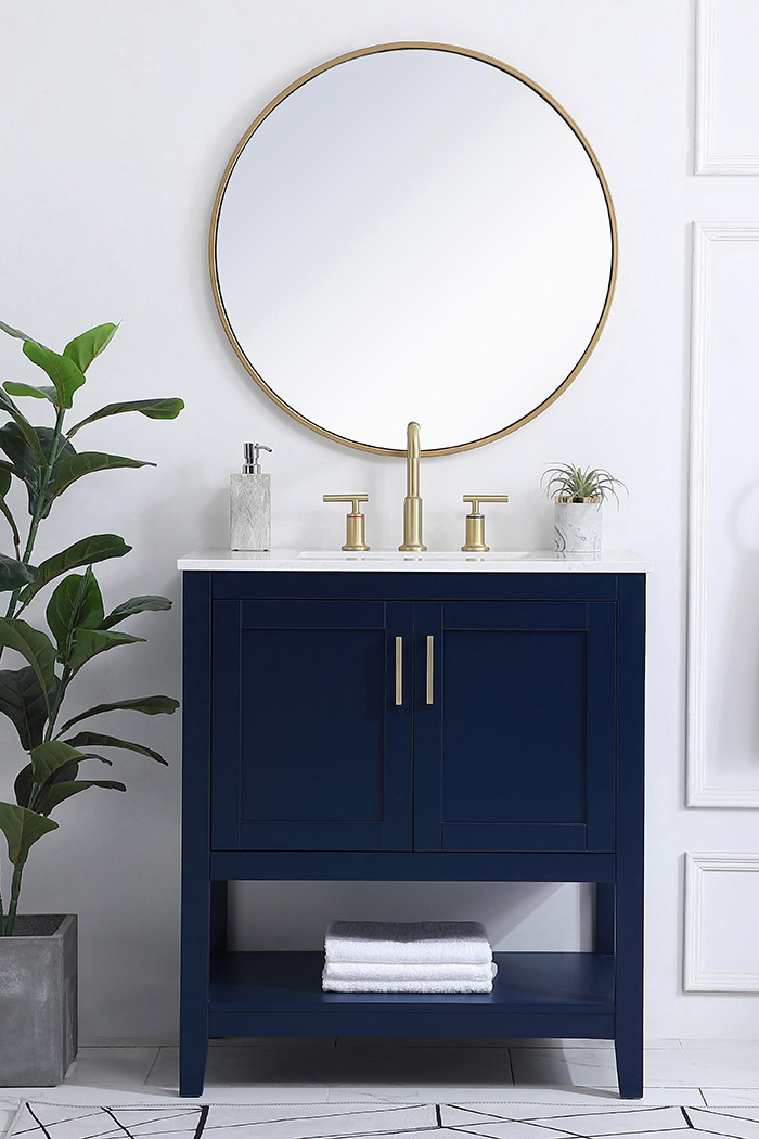 Elegant Bathroom Vanity - Blue (VF16030BL)