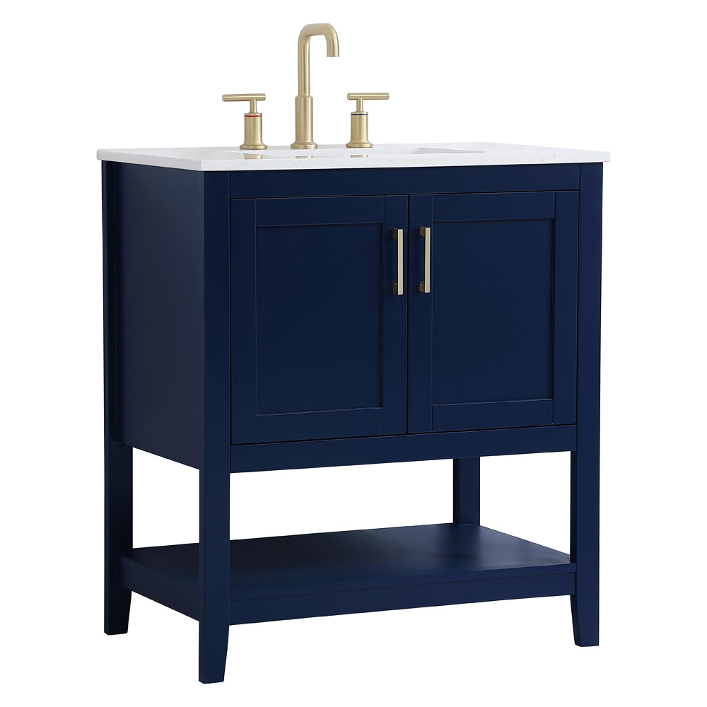 Elegant Bathroom Vanity - Blue (VF16030BL)