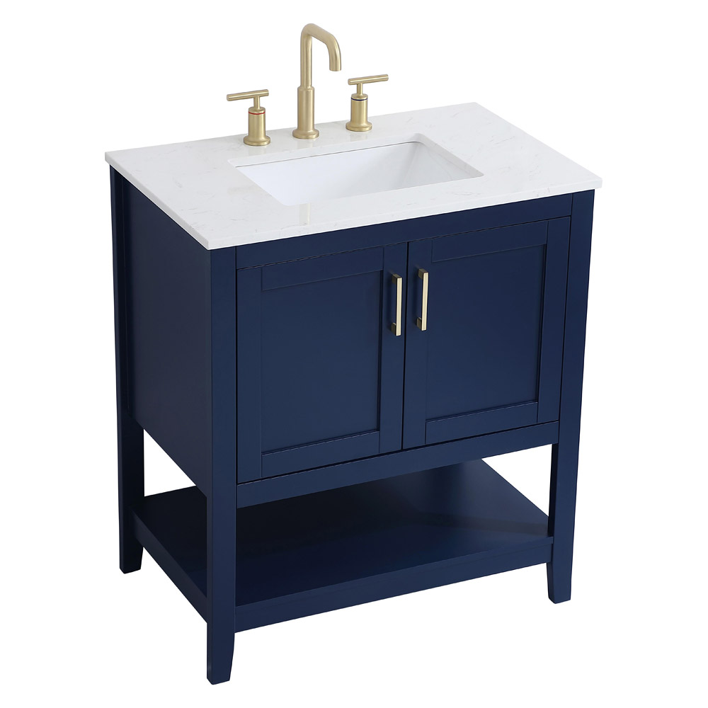 Elegant Bathroom Vanity - Blue (VF16030BL)