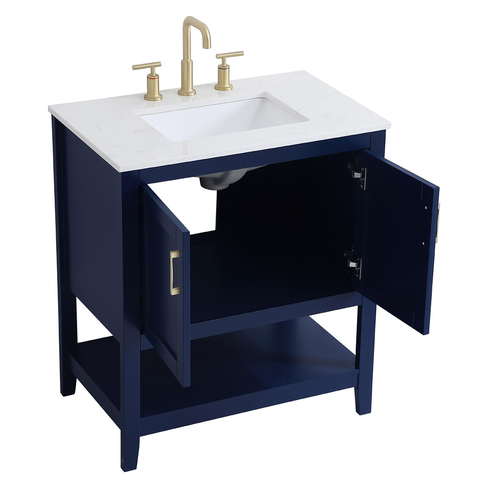 Elegant Bathroom Vanity - Blue (VF16030BL)