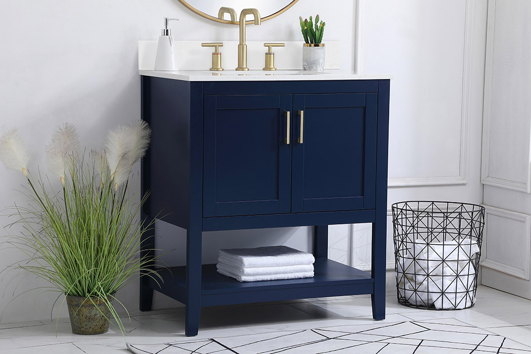 Elegant Bathroom Vanity - Blue (VF16030BL-BS)