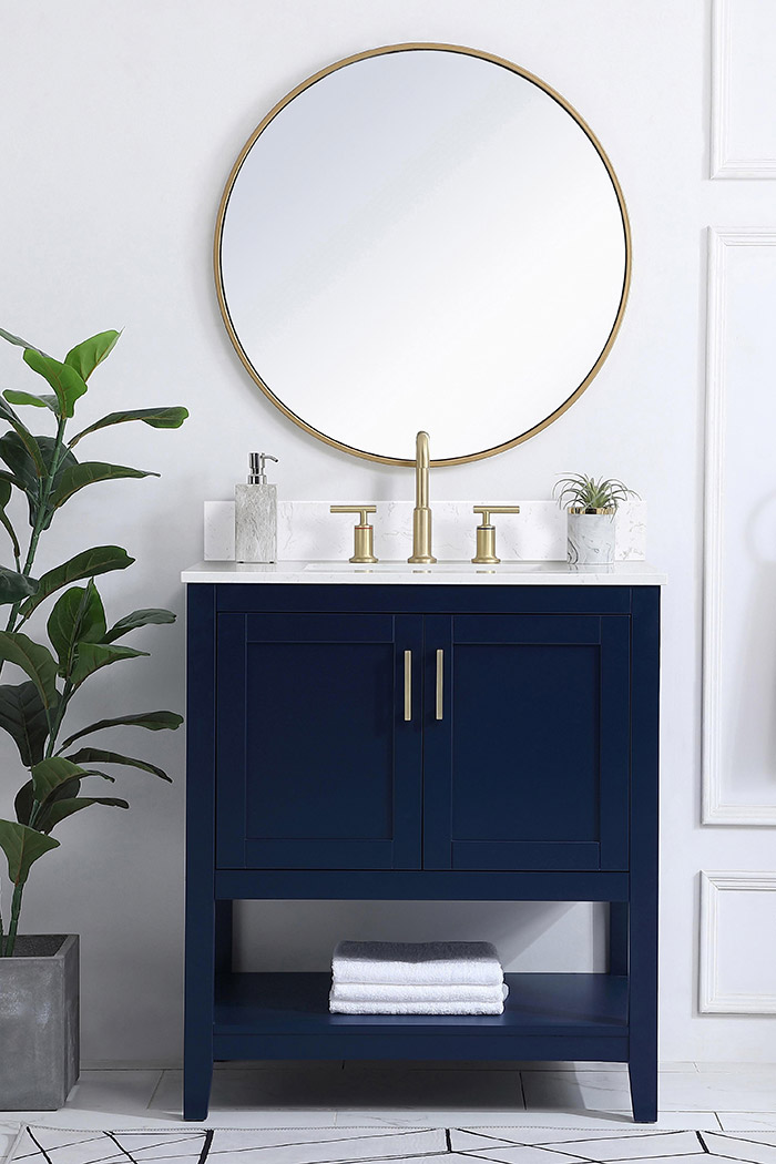 Elegant Bathroom Vanity - Blue (VF16030BL-BS)