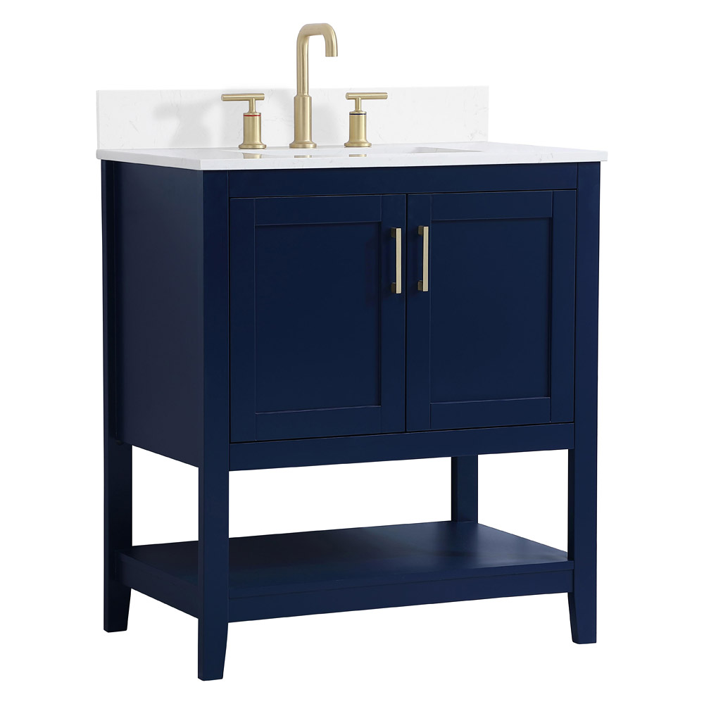 Elegant Bathroom Vanity - Blue (VF16030BL-BS)