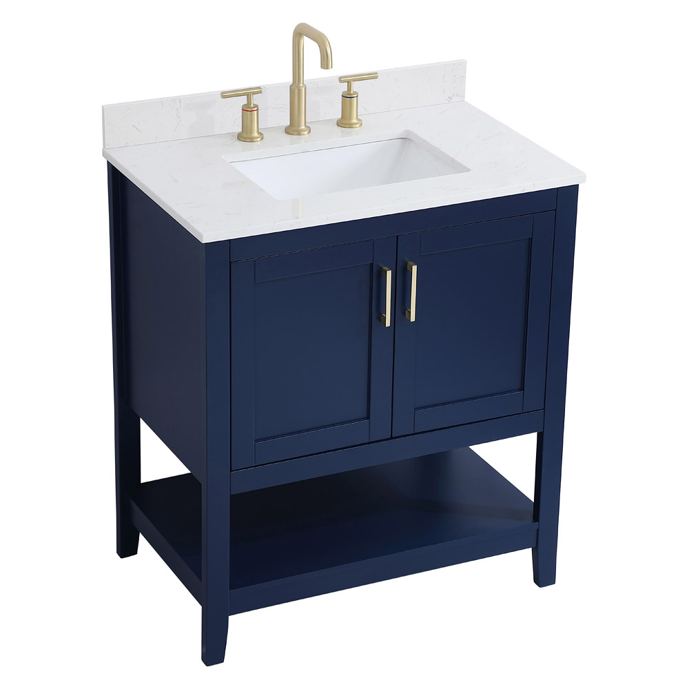 Elegant Bathroom Vanity - Blue (VF16030BL-BS)