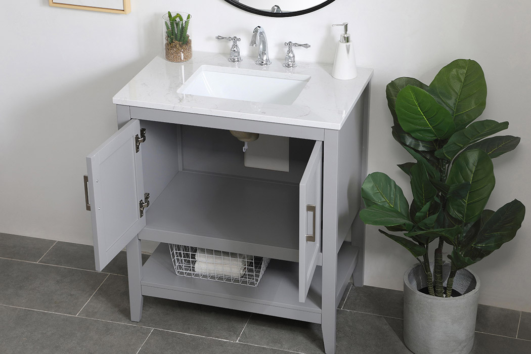 Elegant Bathroom Vanity - Gray (VF16030GR)