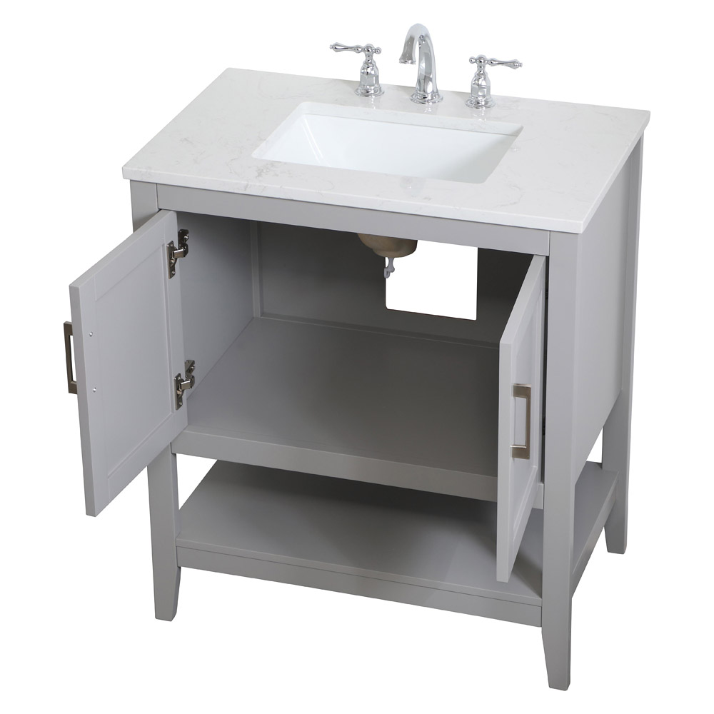 Elegant Bathroom Vanity - Gray (VF16030GR)