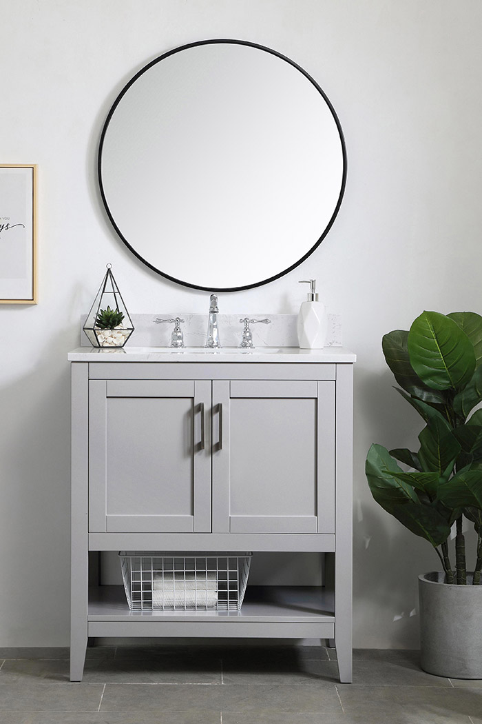 Elegant Bathroom Vanity - Gray (VF16030GR-BS)