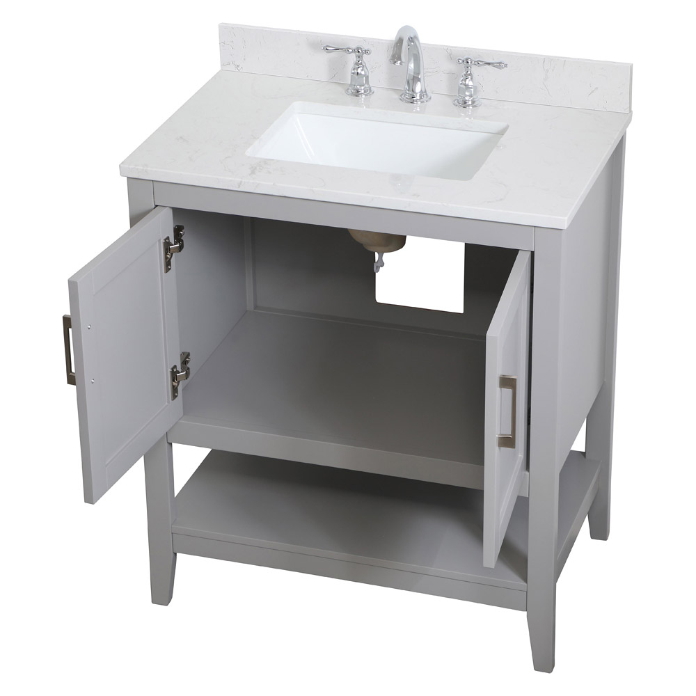 Elegant Bathroom Vanity - Gray (VF16030GR-BS)