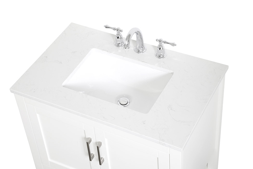 Elegant Bathroom Vanity - White (VF16030WH)