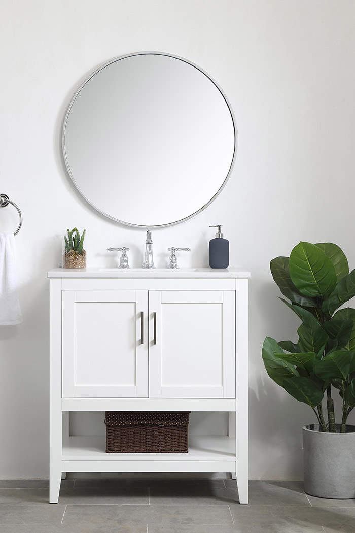 Elegant Bathroom Vanity - White (VF16030WH)