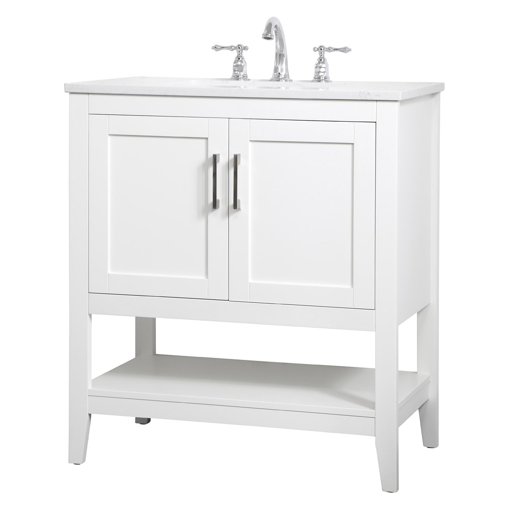 Elegant Bathroom Vanity - White (VF16030WH)