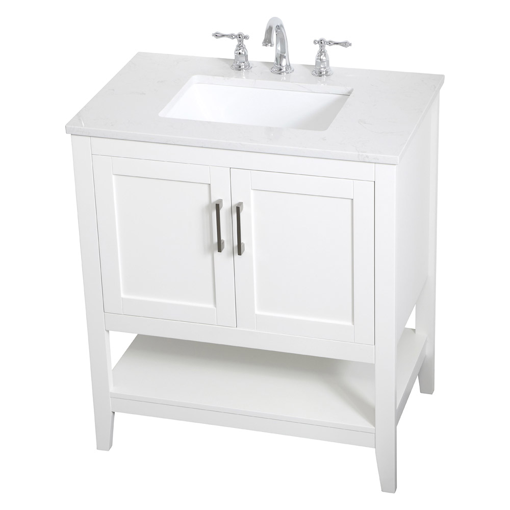 Elegant Bathroom Vanity - White (VF16030WH)