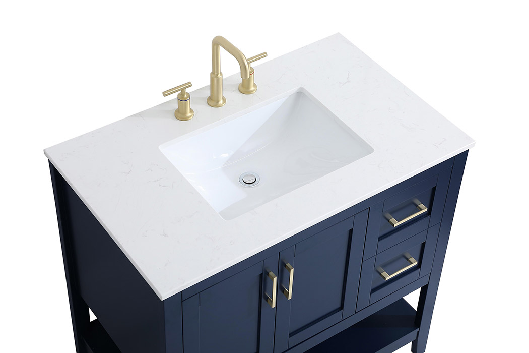 Elegant Bathroom Vanity - Blue (VF16036BL)