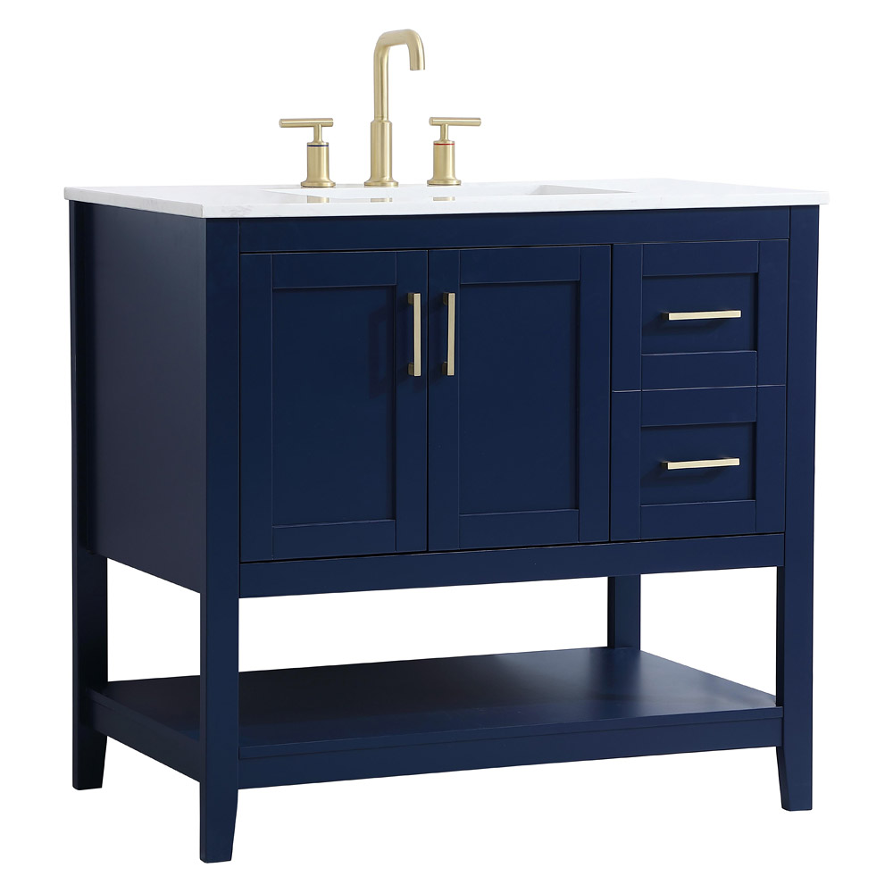 Elegant Bathroom Vanity - Blue (VF16036BL)