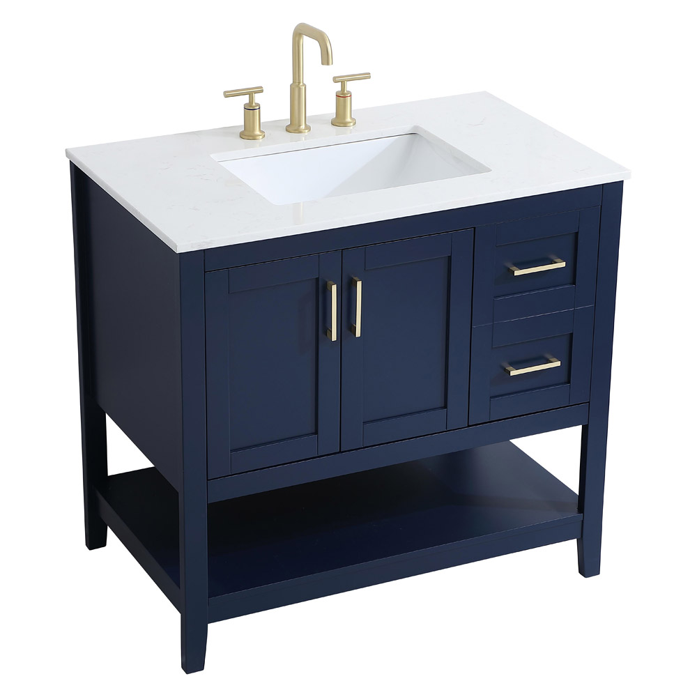 Elegant Bathroom Vanity - Blue (VF16036BL)