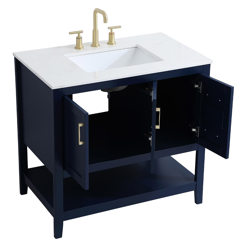 Elegant Bathroom Vanity - Blue (VF16036BL)