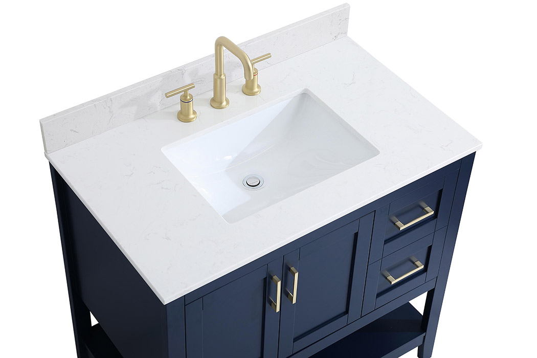 Elegant Bathroom Vanity - Blue (VF16036BL-BS)