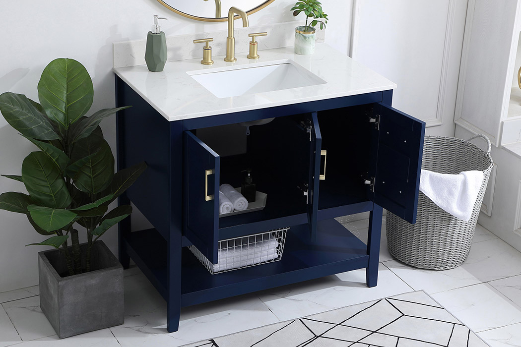 Elegant Bathroom Vanity - Blue (VF16036BL-BS)