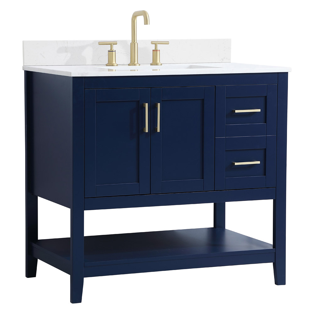 Elegant Bathroom Vanity - Blue (VF16036BL-BS)