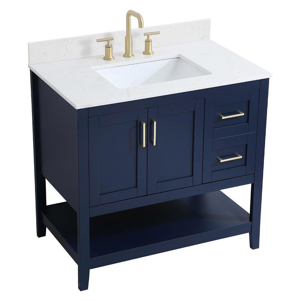 Elegant Bathroom Vanity - Blue (VF16036BL-BS)