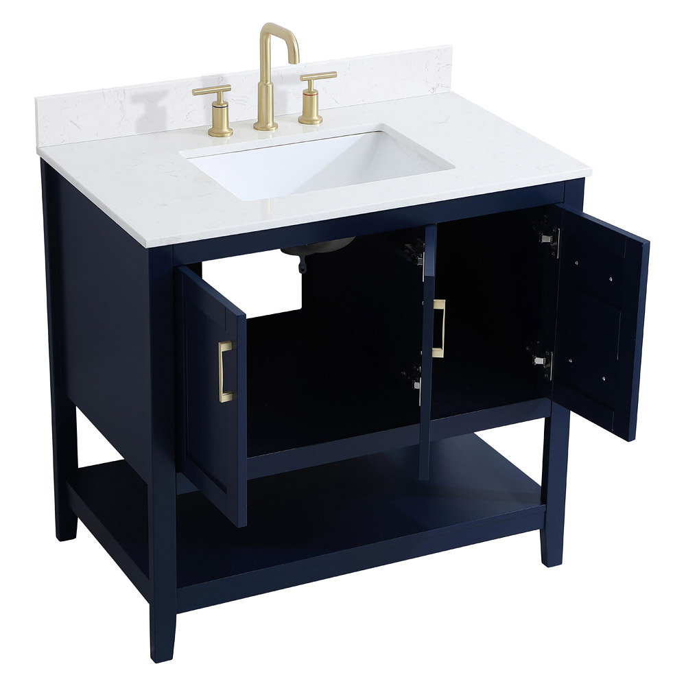 Elegant Bathroom Vanity - Blue (VF16036BL-BS)