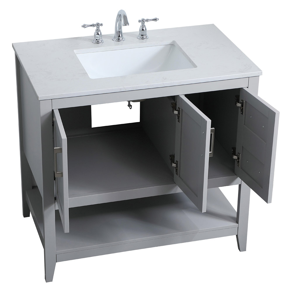 Elegant Bathroom Vanity - Gray (VF16036GR)