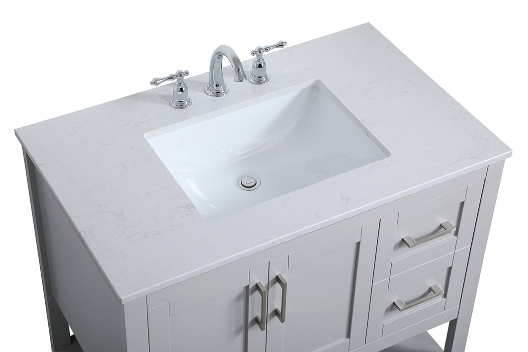 Elegant Bathroom Vanity - Gray (VF16036GR)