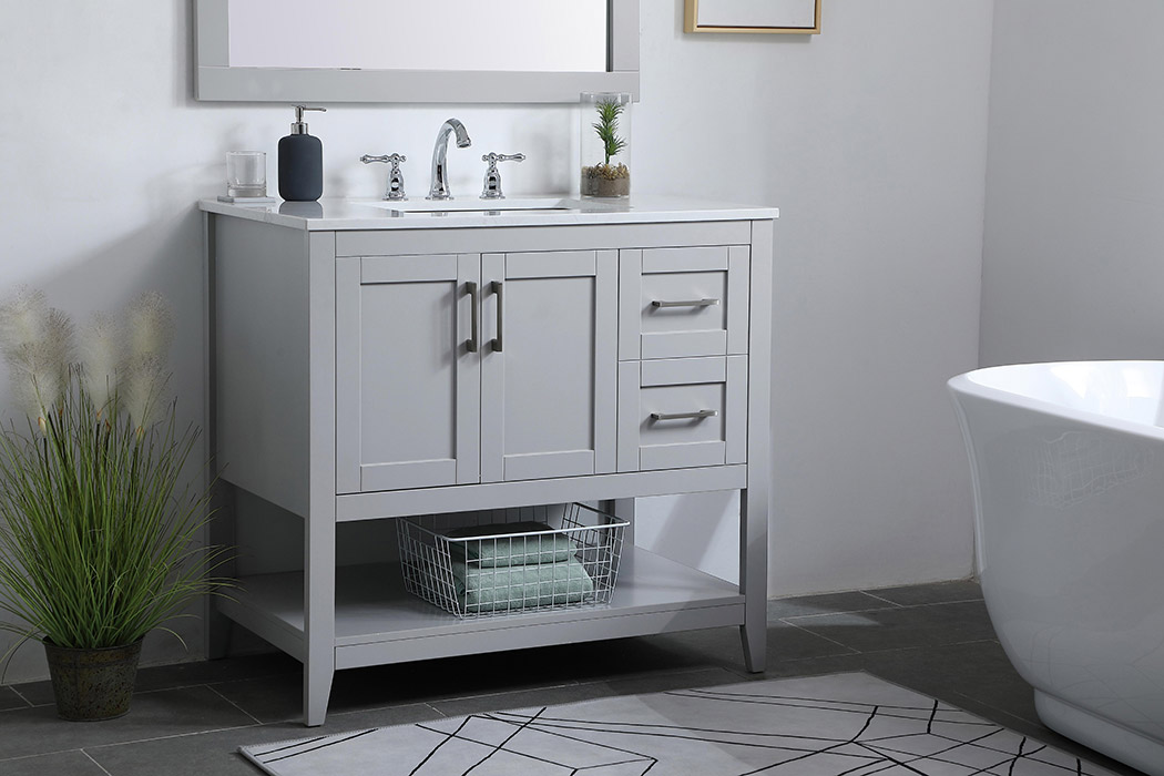 Elegant Bathroom Vanity - Gray (VF16036GR)