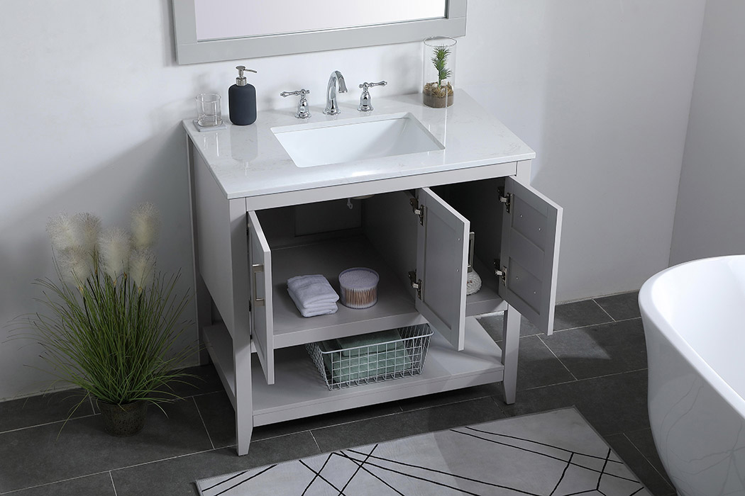 Elegant Bathroom Vanity - Gray (VF16036GR)