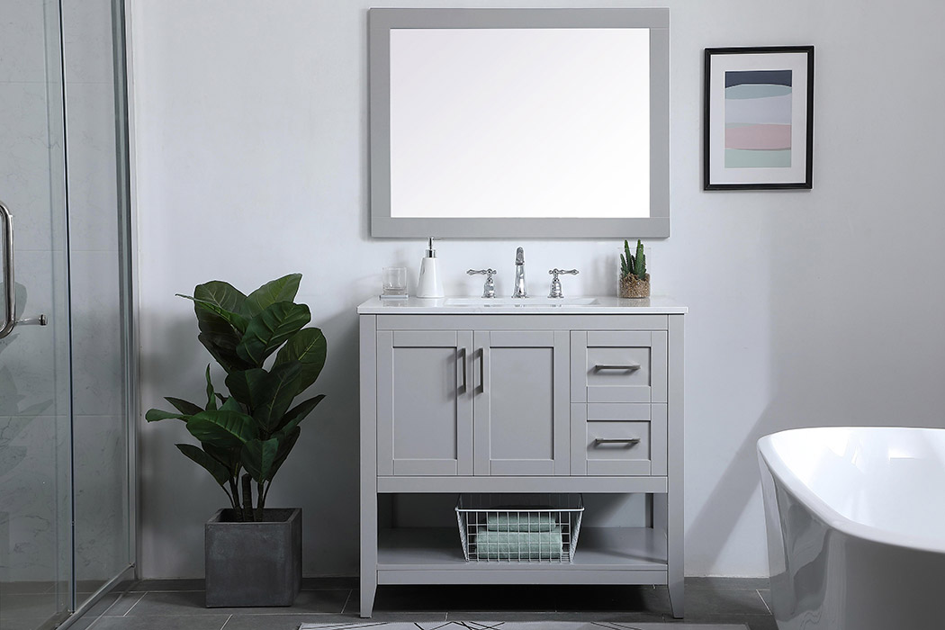 Elegant Bathroom Vanity - Gray (VF16036GR)