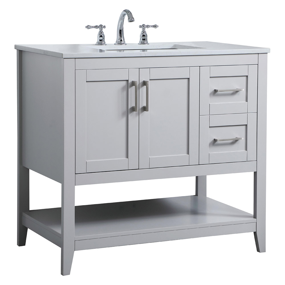 Elegant Bathroom Vanity - Gray (VF16036GR)