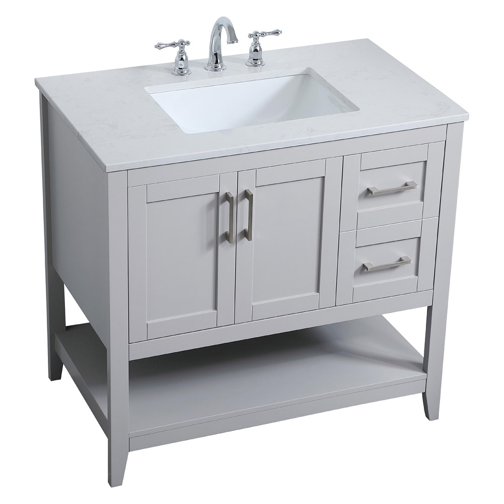 Elegant Bathroom Vanity - Gray (VF16036GR)