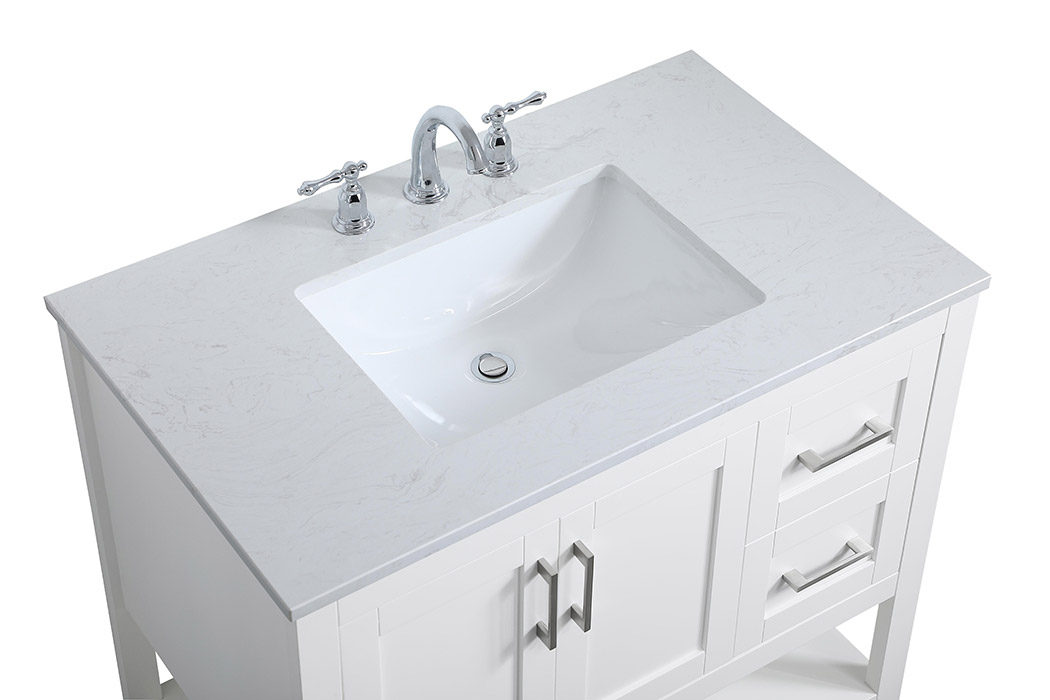 Elegant Bathroom Vanity - White (VF16036WH)