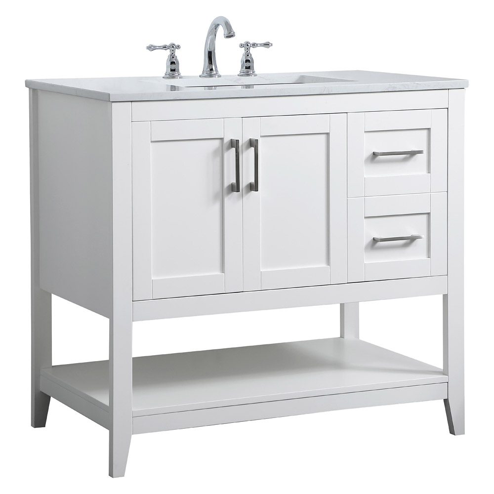 Elegant Bathroom Vanity - White (VF16036WH)