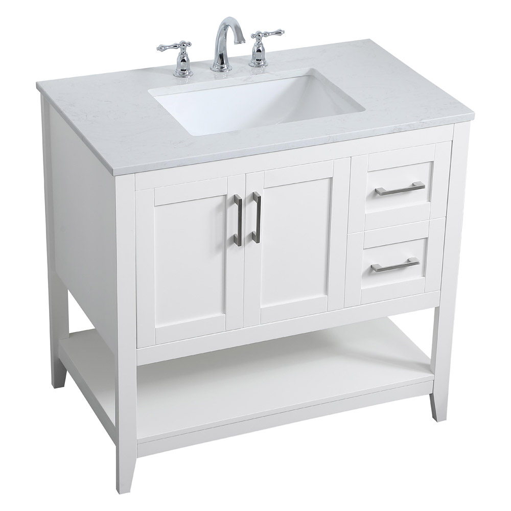 Elegant Bathroom Vanity - White (VF16036WH)