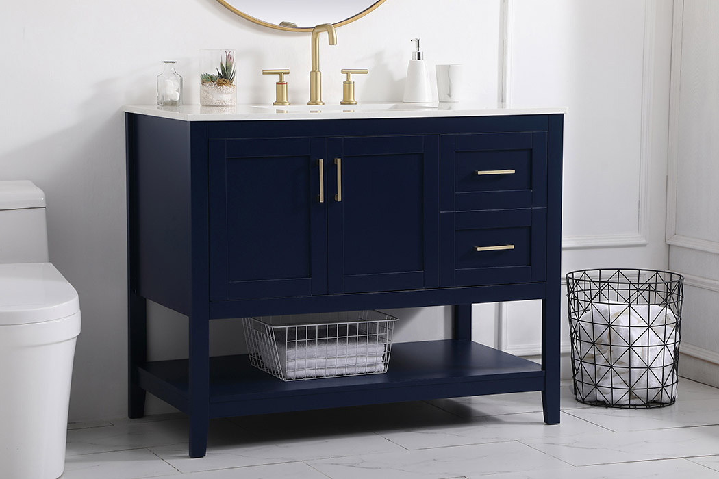 Elegant Bathroom Vanity - Blue (VF16042BL)