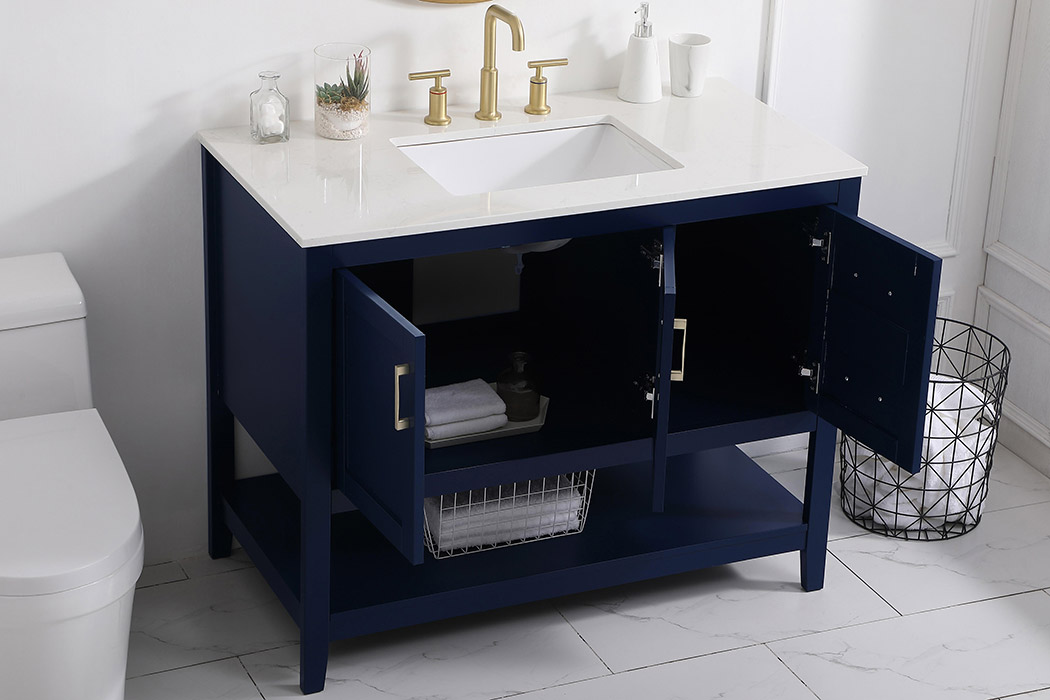 Elegant Bathroom Vanity - Blue (VF16042BL)