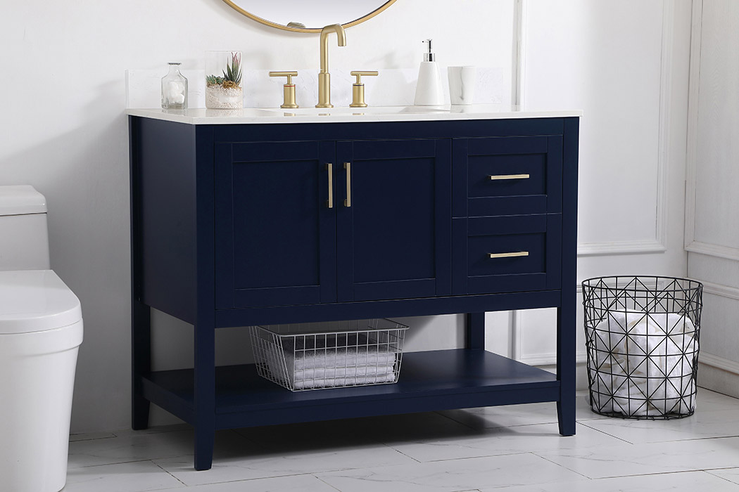 Elegant Bathroom Vanity - Blue (VF16042BL-BS)