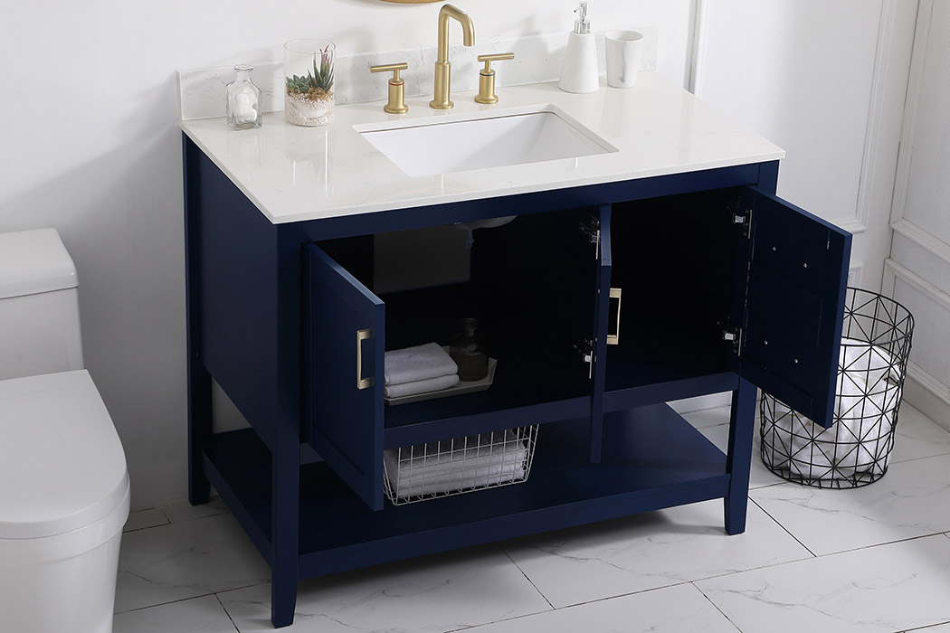 Elegant Bathroom Vanity - Blue (VF16042BL-BS)