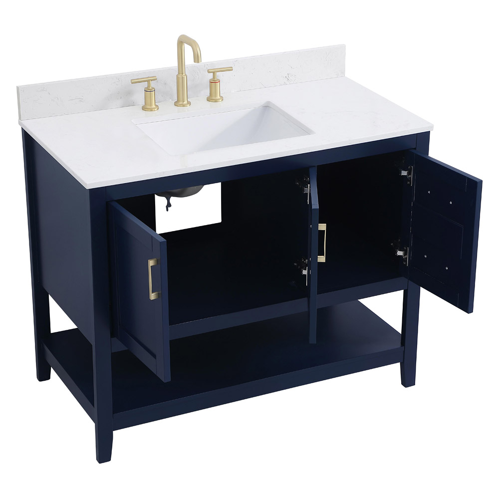 Elegant Bathroom Vanity - Blue (VF16042BL-BS)