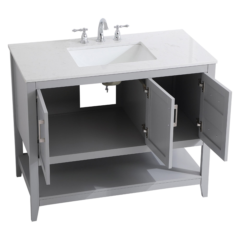 Elegant Bathroom Vanity - Gray (VF16042GR)