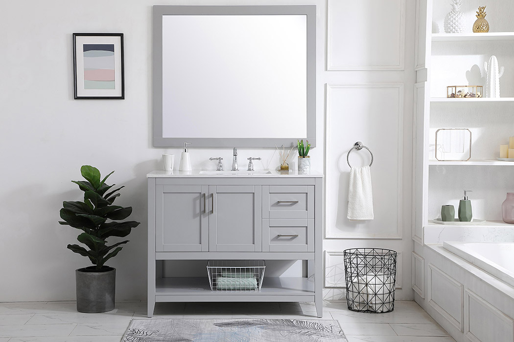 Elegant Bathroom Vanity - Gray (VF16042GR)