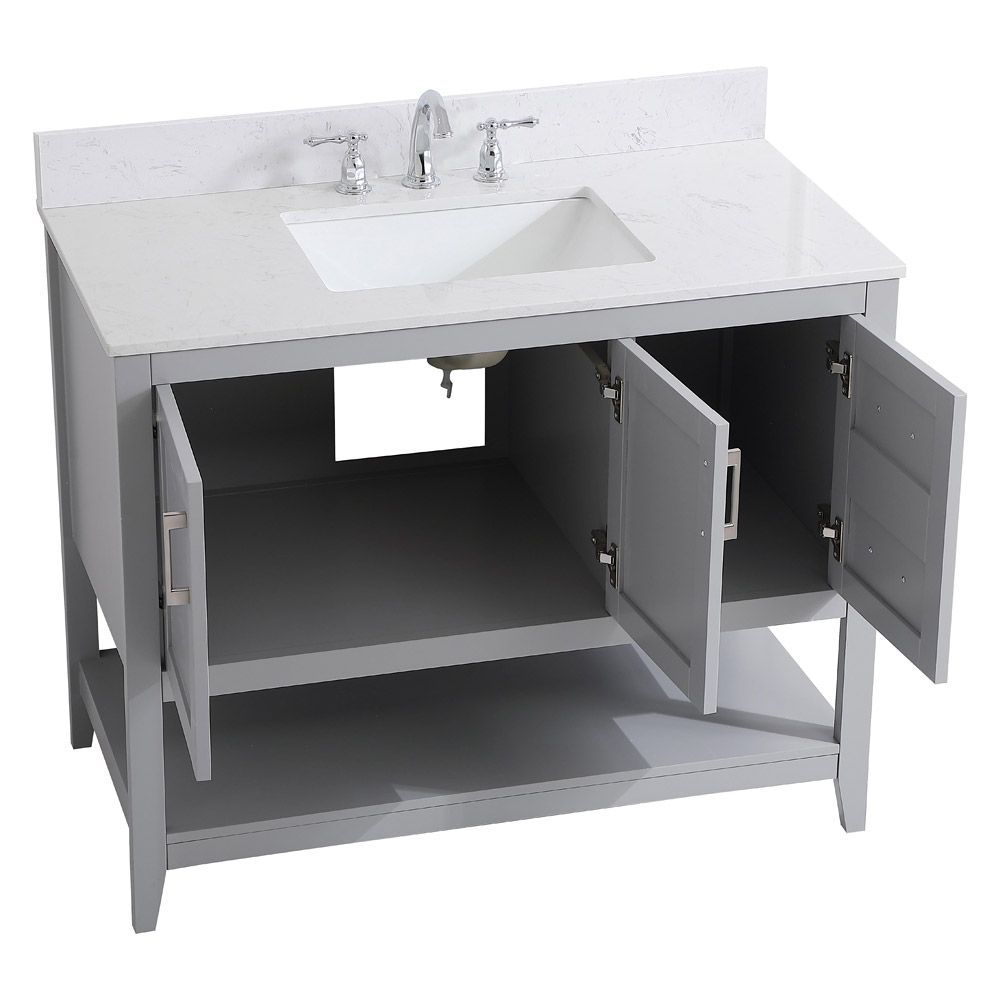 Elegant Bathroom Vanity - Gray (VF16042GR-BS)