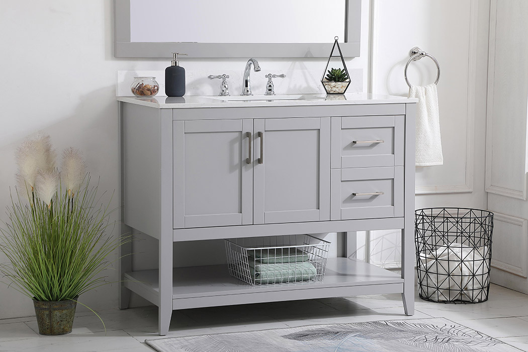 Elegant Bathroom Vanity - Gray (VF16042GR-BS)