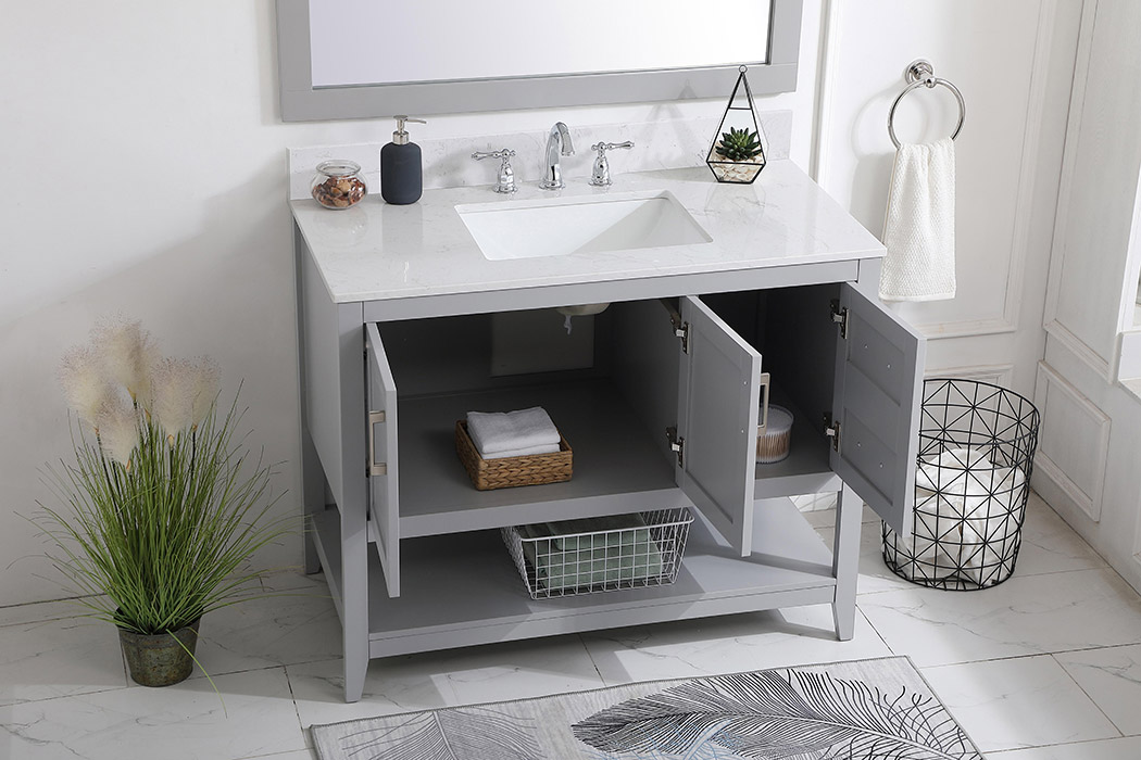 Elegant Bathroom Vanity - Gray (VF16042GR-BS)