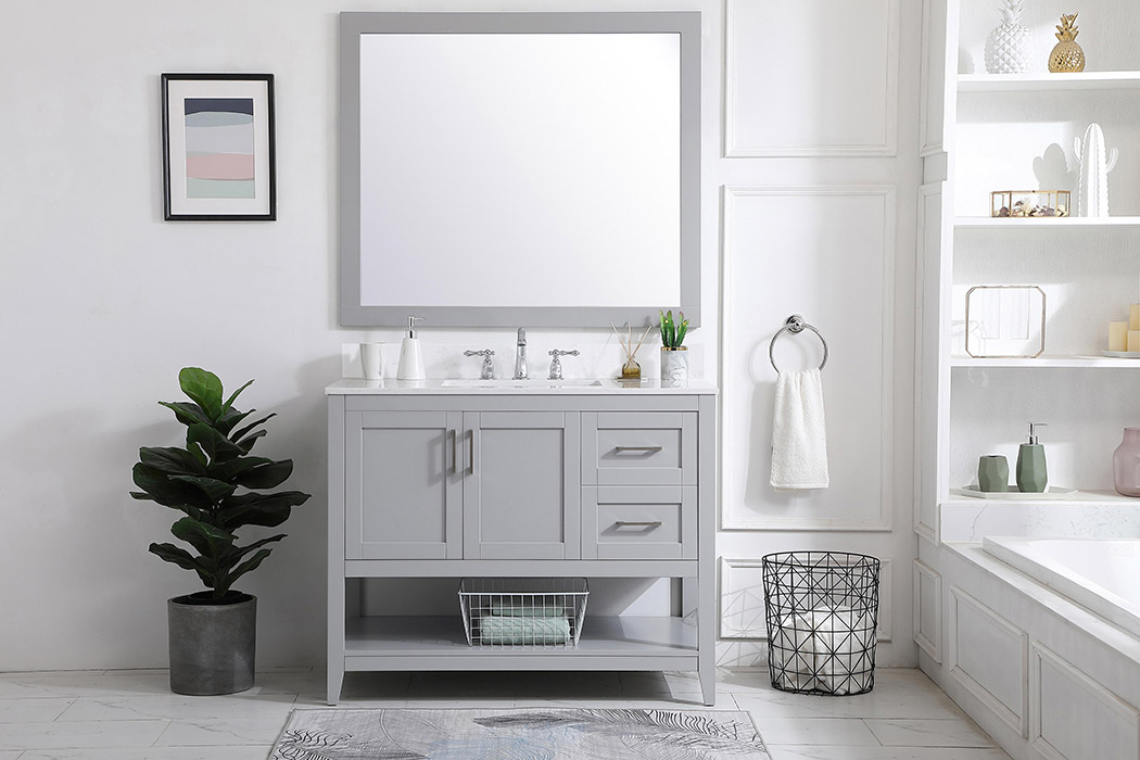 Elegant Bathroom Vanity - Gray (VF16042GR-BS)