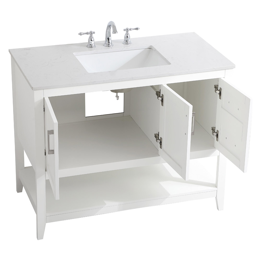 Elegant Bathroom Vanity - White (VF16042WH)